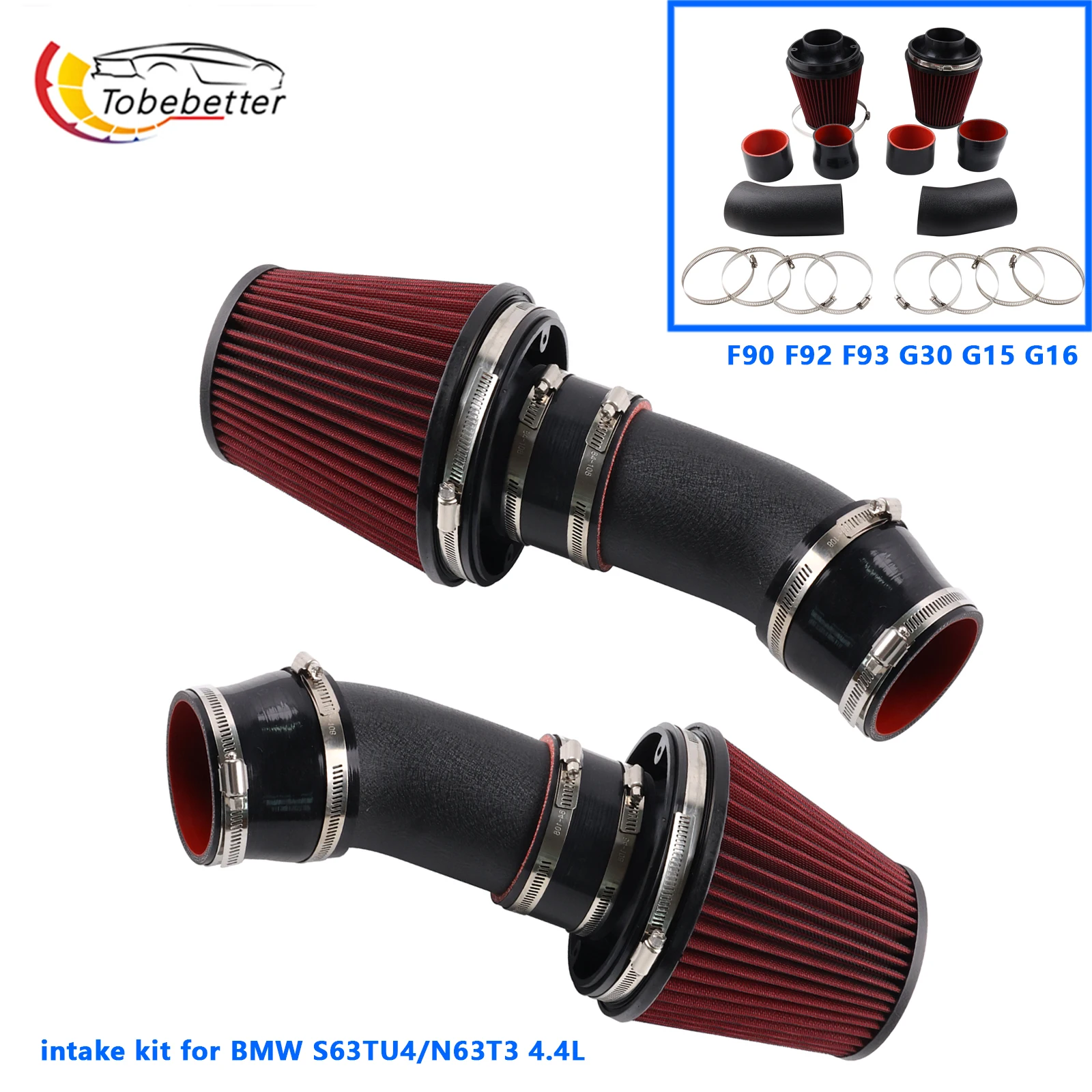 Para BMW F90/F92/F93/G30/G15/G16 M5/M5C/M5CS/M8/M8C/M850I/M550I/750I Kit de entrada de aire frío tubo S63TU4/N63T3 4.4L twin-turbo - imagen 3