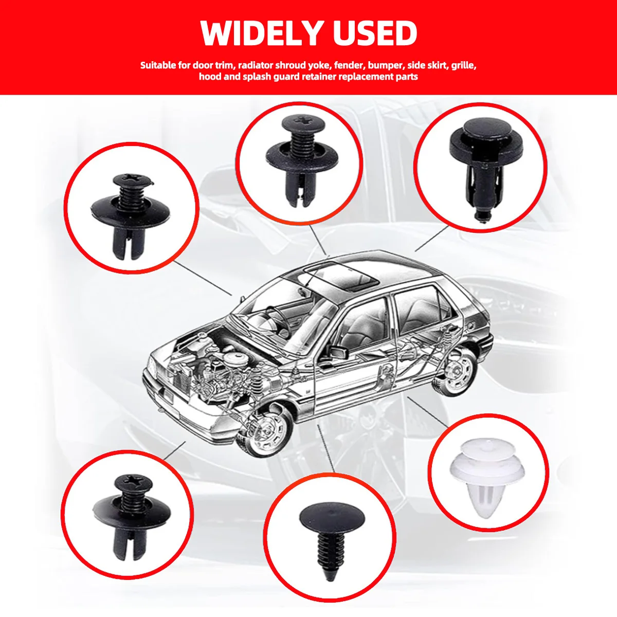 Sujetadores automotrices Panel de puerta automotriz Sujetadores de sujeción decorativos Sujetadores de parachoques 6 tipos diferentes de abrazaderas de panel de puerta - imagen 3