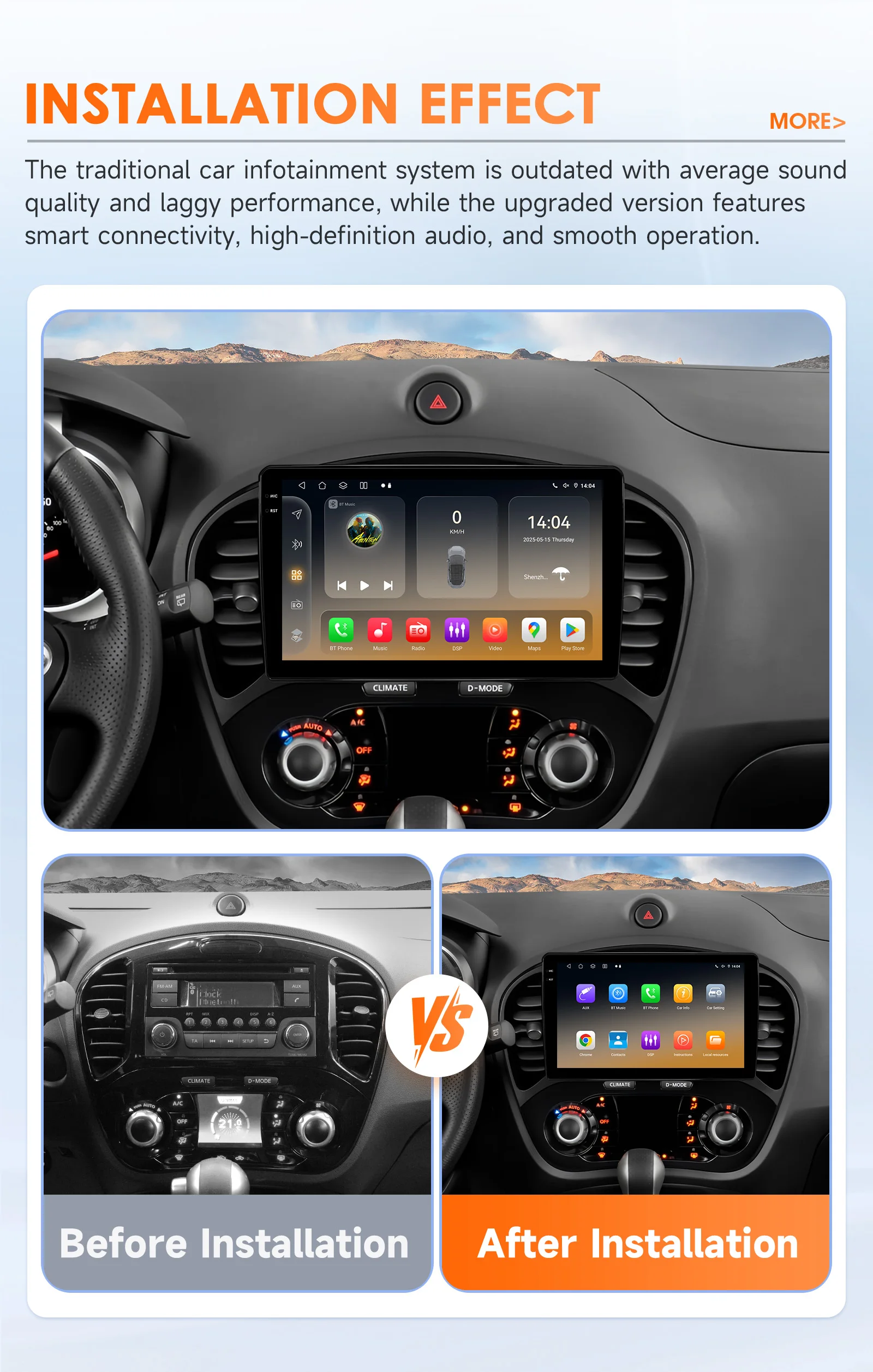 Autorradio Hizpo con CarPlay y Android Auto GPS – Nissan Juke YF15 2010-2014 - imagen 5