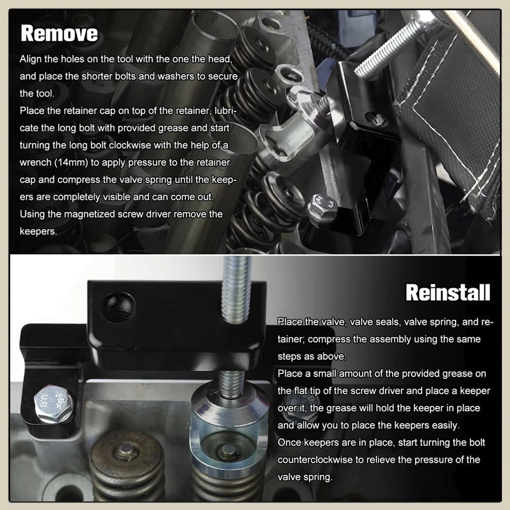 Herramienta de extracción de compresor de válvula Serie K K20 K24 para Civic Honda S2000 F20c/F22c ACURA Rsx, llave de resorte de válvula de aluminio - imagen 4