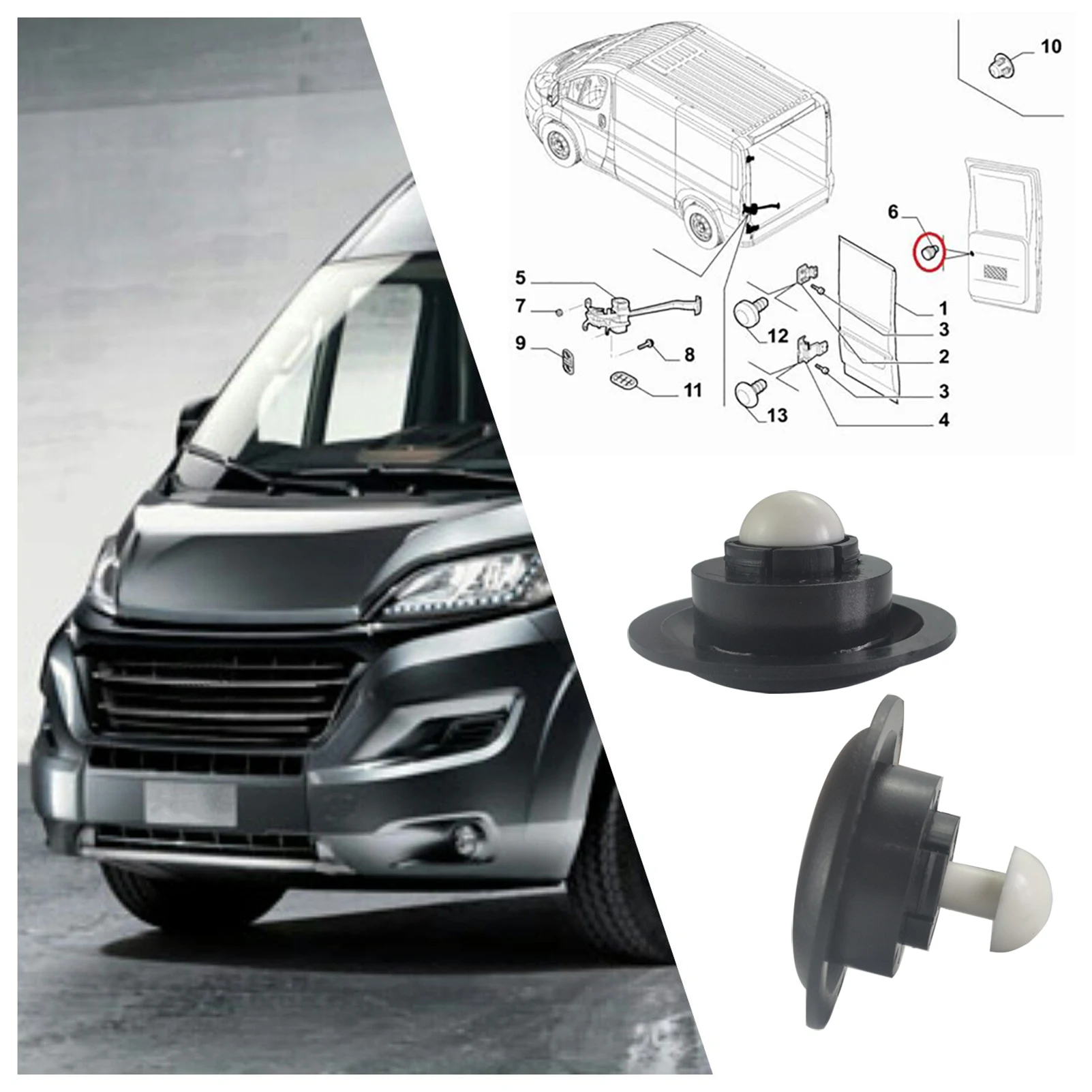 Pulsador maletero Fiat Ducato, Peugeot Boxer, Citroen Relay 2006-2021 - imagen 2