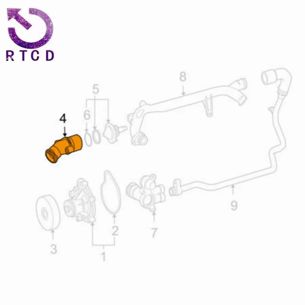 Mercedes OEM 2712001256 brida de tubo refrigerante C230 W203 W204 - imagen 5