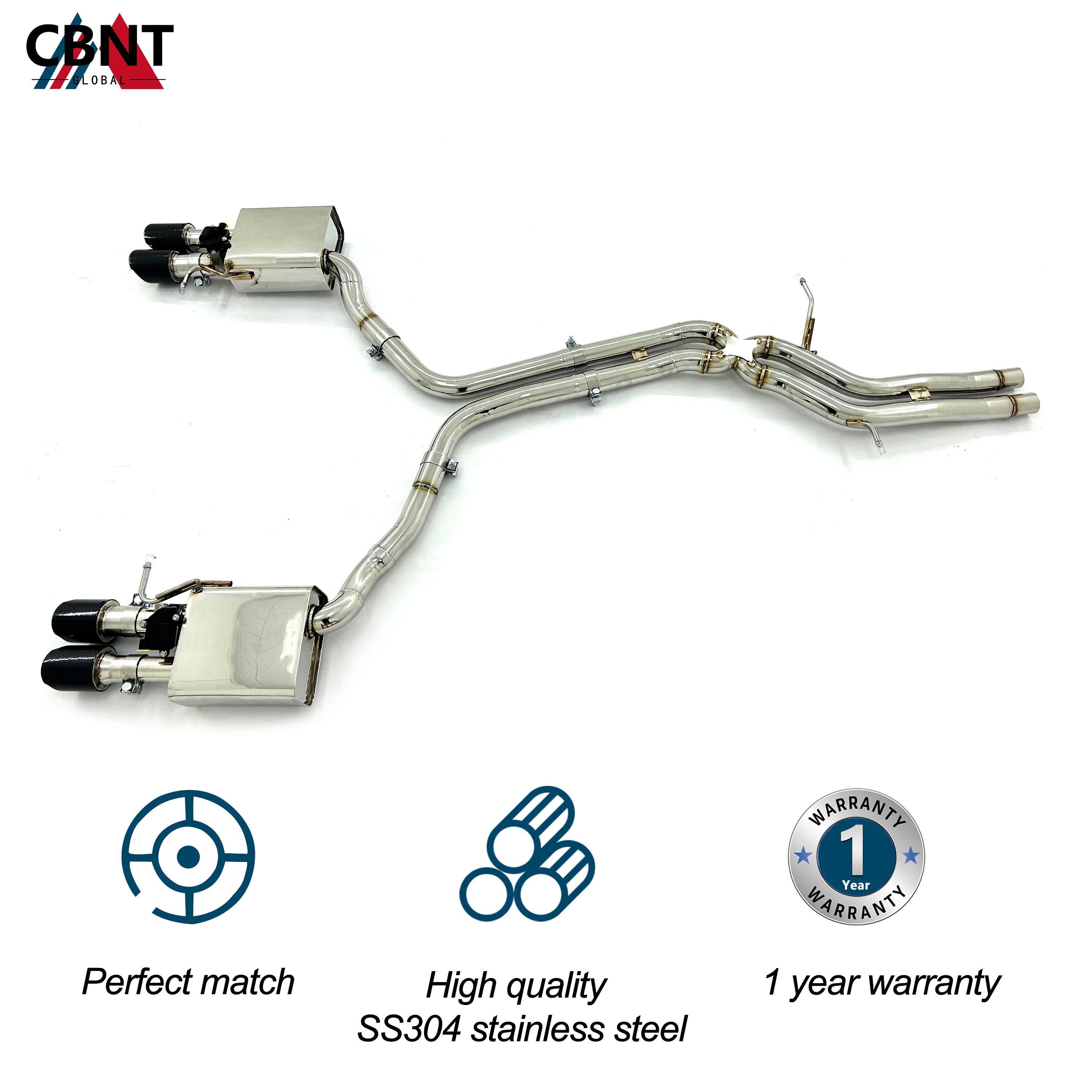 Escape Catback CBNT Audi S4 S5 B8 3.0T Válvula Remoto - imagen 2