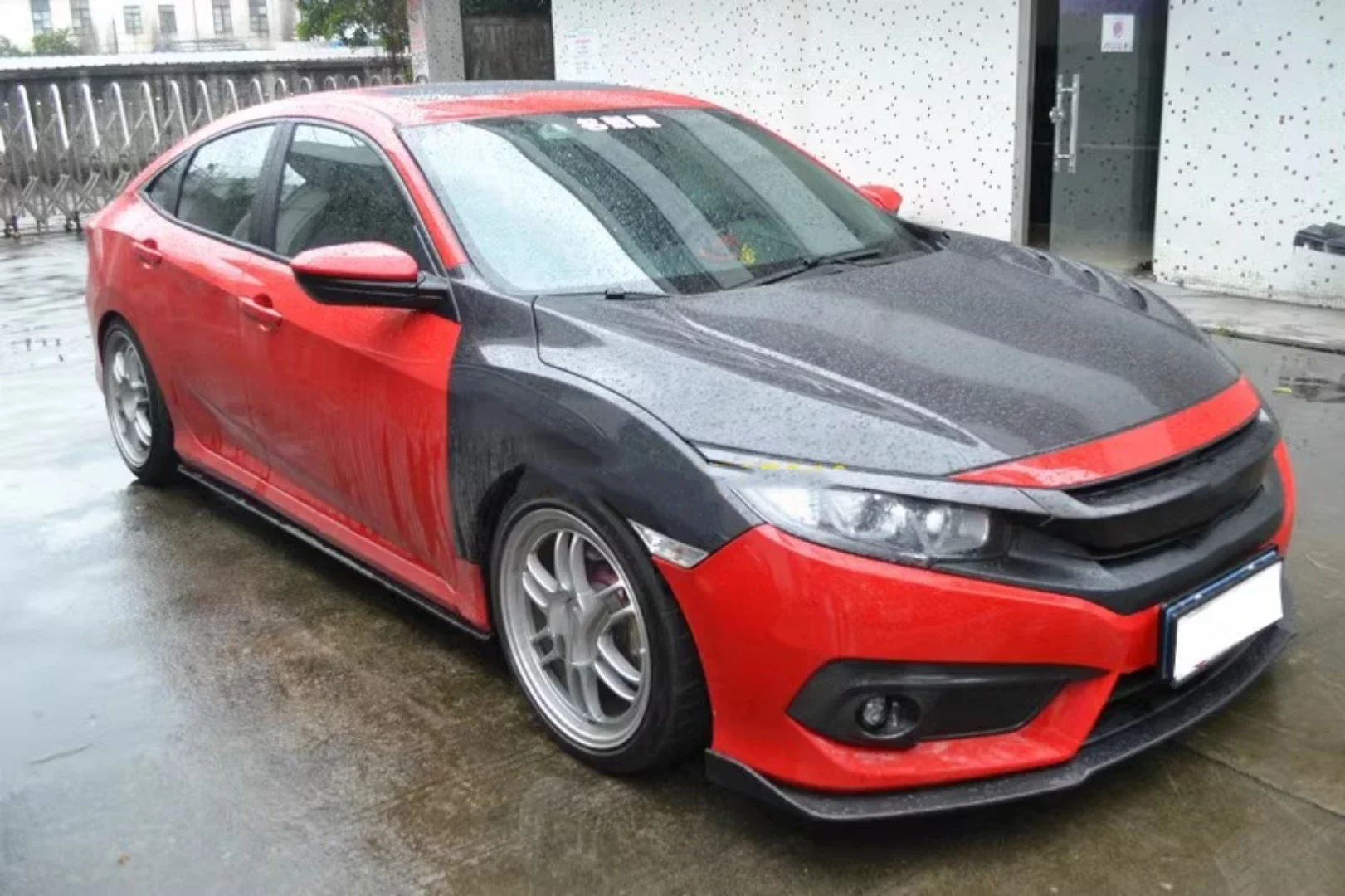 Product: Carbon Fiber Front Rear Fog Lamp Frame assembly for Honda civic 10th 2016 2017 2018 2019 2020 2021 lamp frame strip - imagen 4