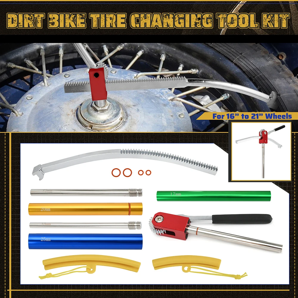 Kit de herramientas de aluminio para cambiar neumáticos de moto de cross