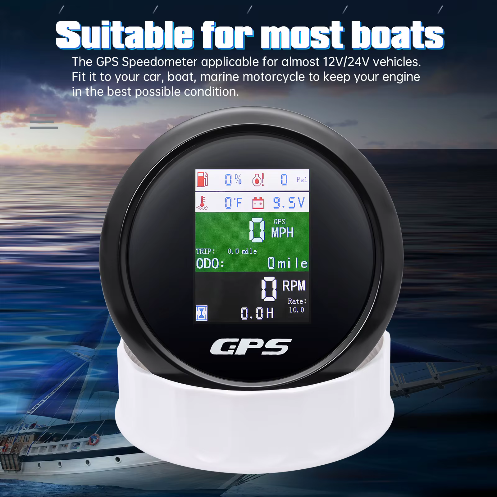 Indicador multifunción para coche, camión o barco