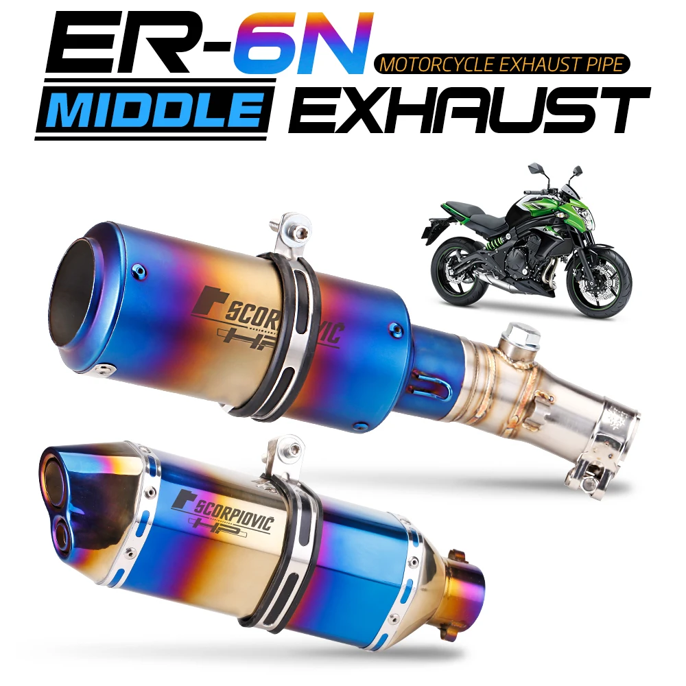 Silenciador de escape para Kawasaki ER6N ER6F Ninja650 650R Z650