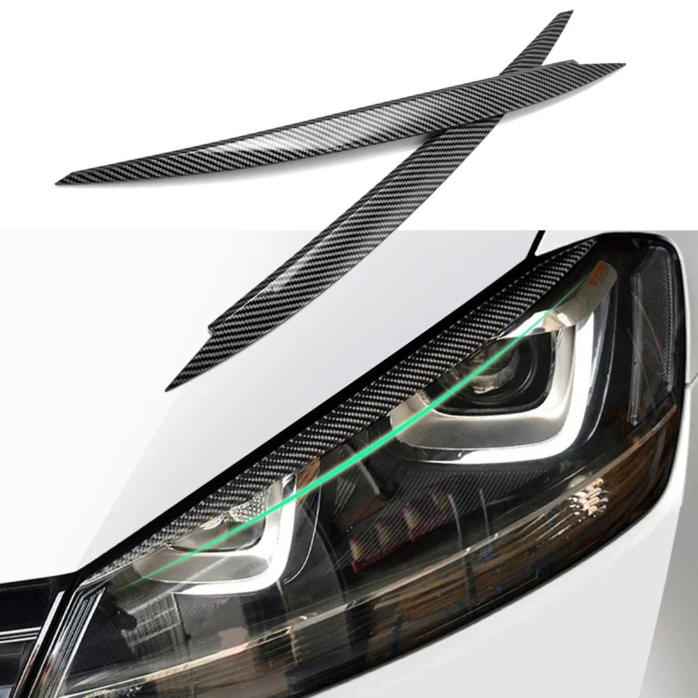 Ceja del faro ABS fibra carbono para VW Golf 7 (2013-2017) llamativo