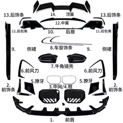 Kit exterior negro brillo para BMW X3: labios, parrillas y espejos