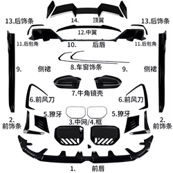 Kit exterior negro brillo para BMW X3: labios, parrillas y espejos