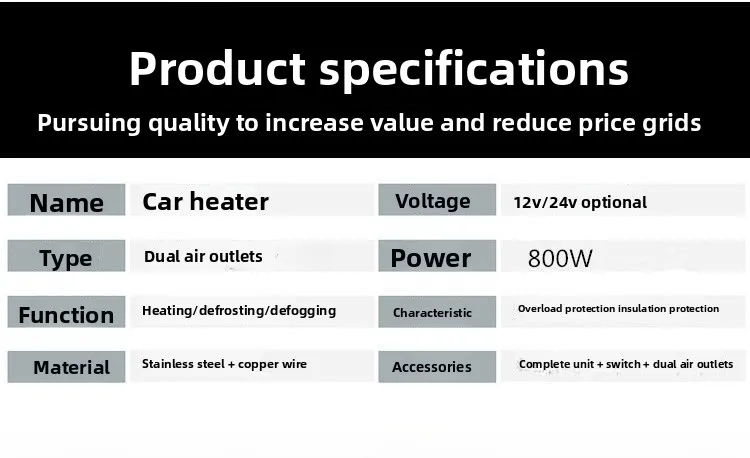 Calentador 12V/24V para calefacción eléctrica