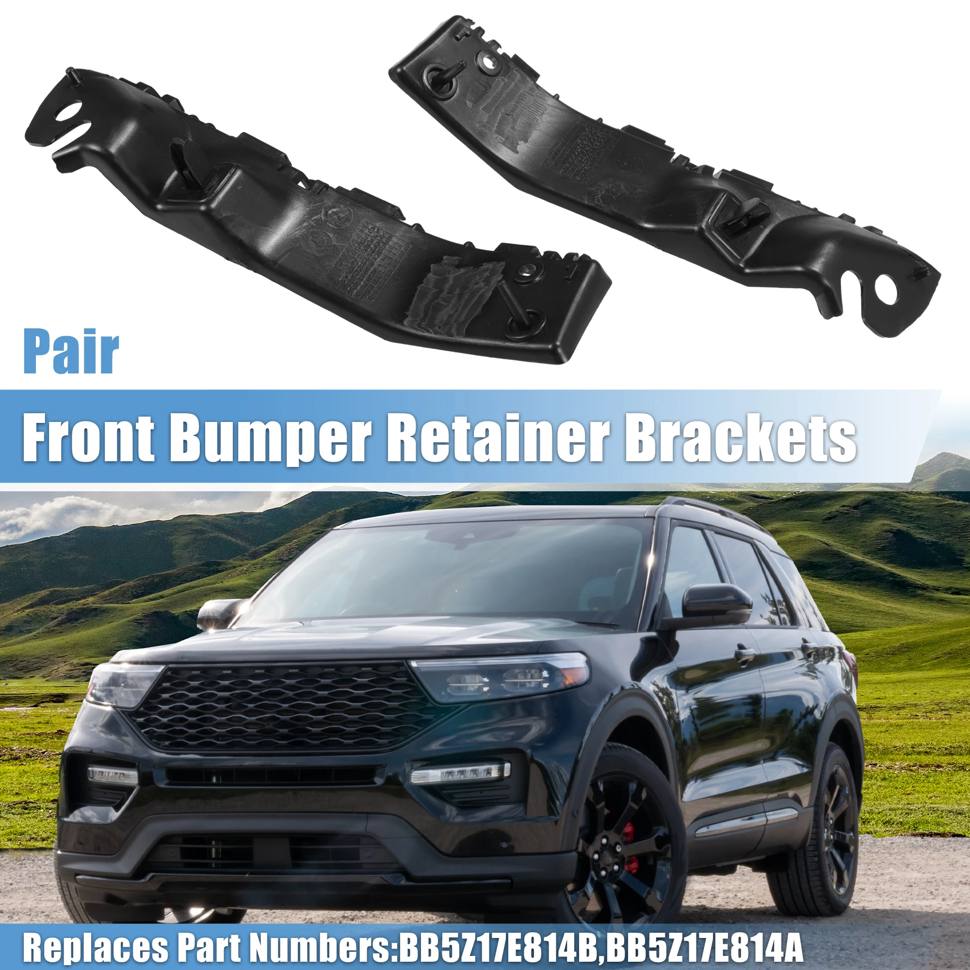 X Autohaux-soporte de montaje para parachoques delantero, 1 par, No.BB5Z17E814B, para Ford Explorer 3.5L 2011, 2012, 2013, 2014, 2015