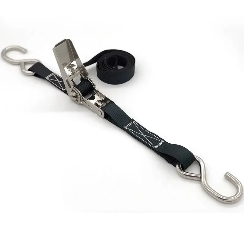 Tensor de trinquete inoxidable 304 para portaequipajes, doble gancho