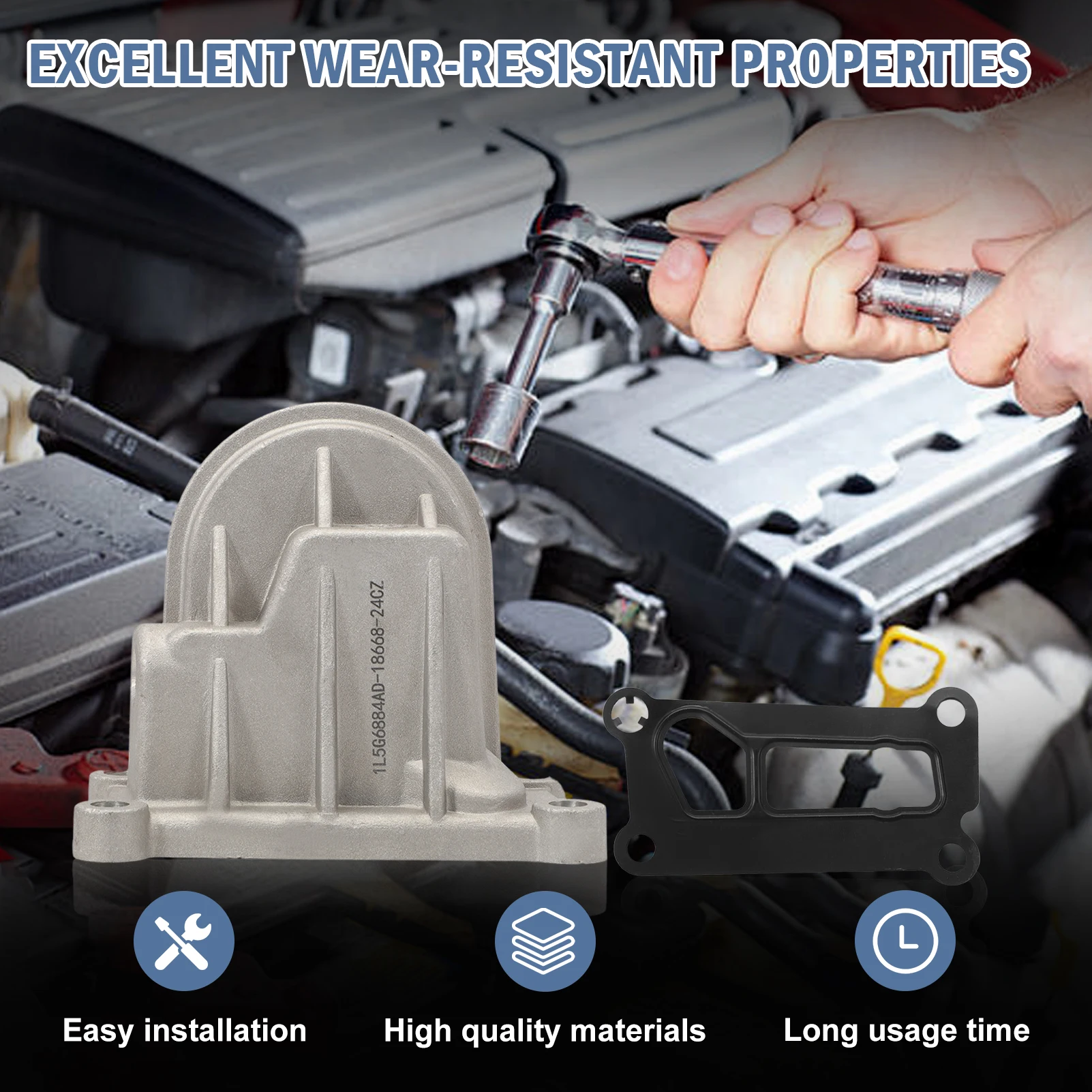 Adaptador de filtro de aceite de motor con sello para Focus Edge C-Max EcoSport 2001-2022 Reemplazar BS4Z-6881-F,1L5Z-6881-A, 1L5Z-6881-AA - imagen 5