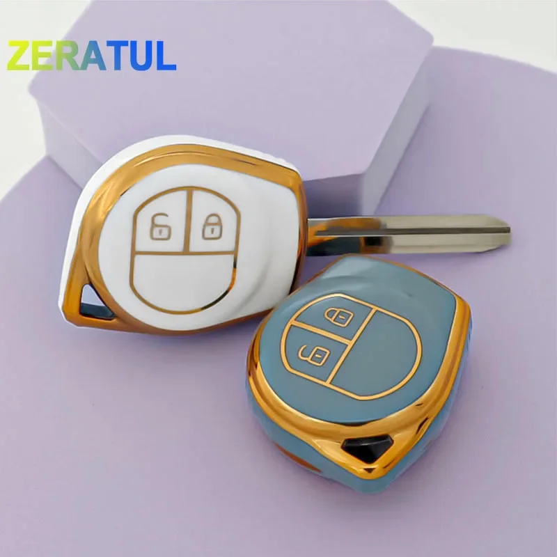Funda de llave de coche con 2 botones, carcasa de mando a distancia, Protector de soporte, apto para SUZUKI SWIFT SX4 ALTO VITARA IGNIS JIMNY Splash