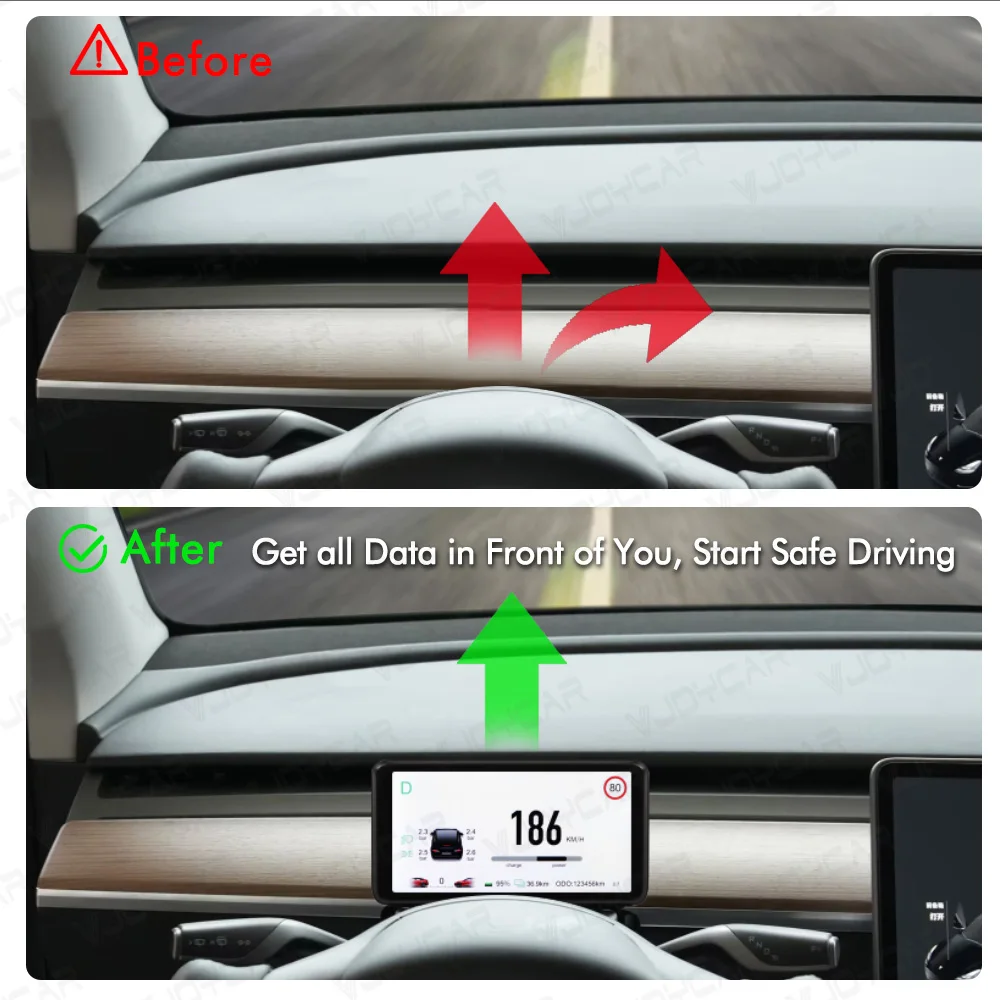 Vjoycar Pantalla LCD HUD velocímetro para Tesla Model 3 - imagen 3