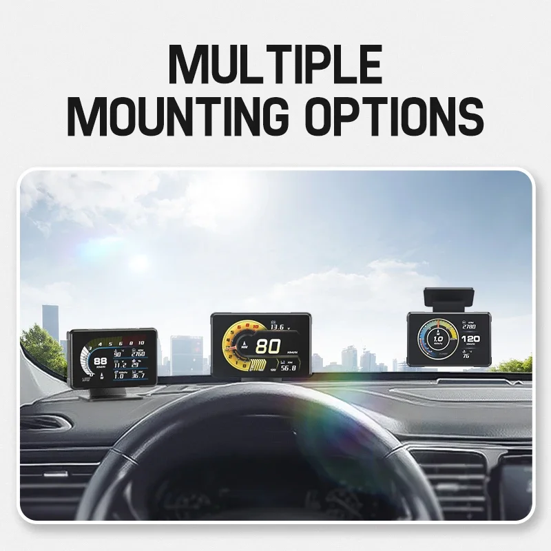 Nuevo medidor de modificación de coche A91 HUD pantalla LCD voltaje velocidad RPM Turbo medidor de temperatura de aceite pantalla frontal para coche - imagen 5