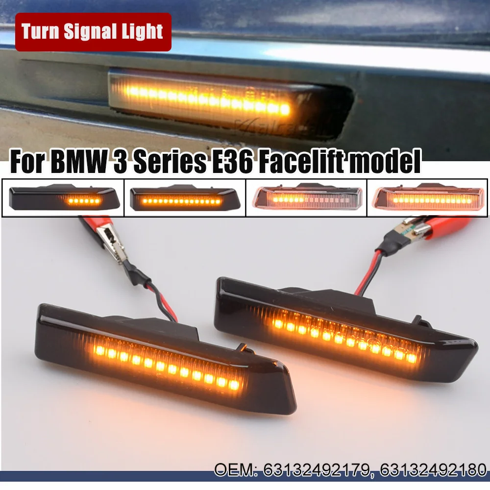 Luz LED de intermitente dinámico instalada en el lateral de un BMW