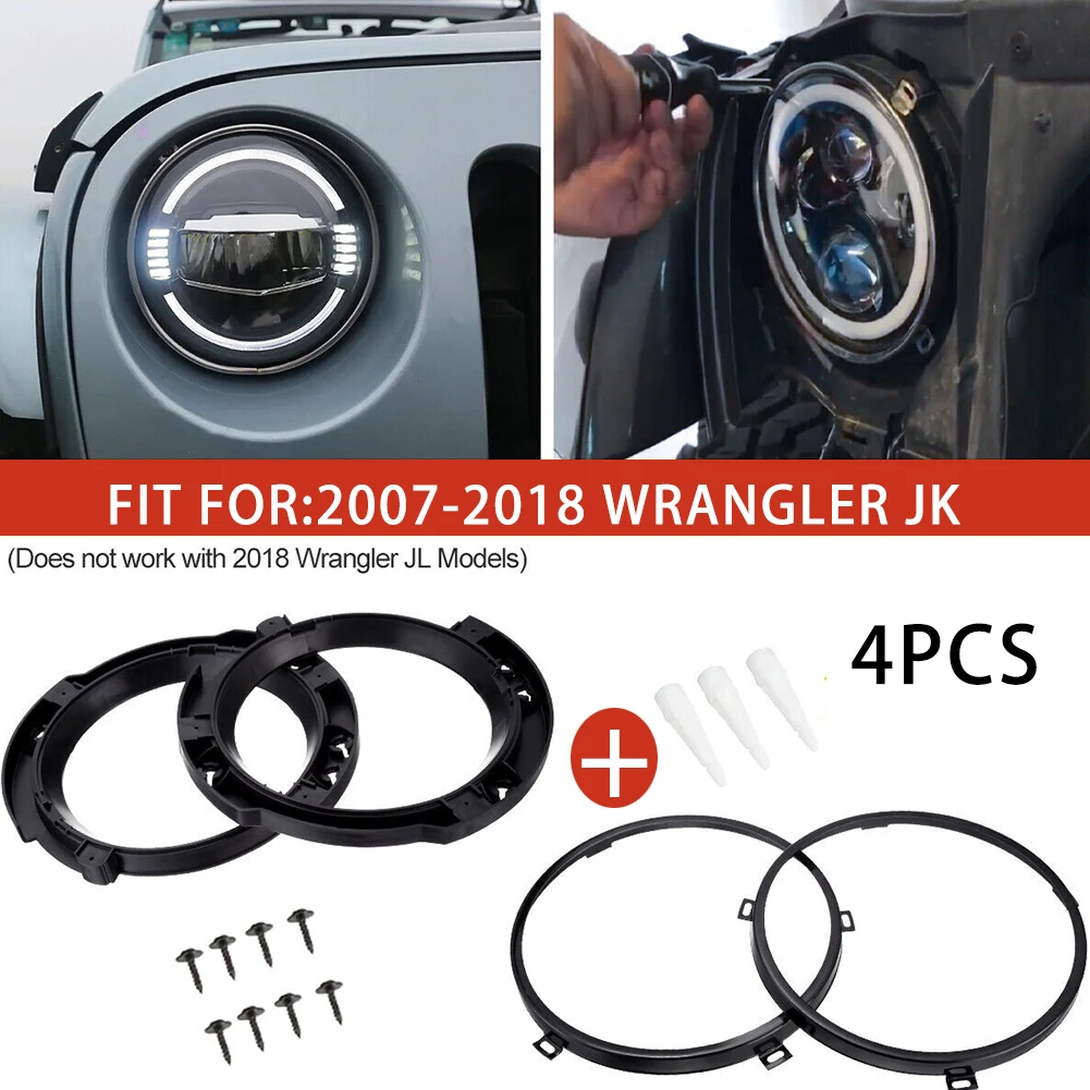 Aro soporte metálico para faro LED 7" – Jeep Wrangler JK 07-17 - imagen 4