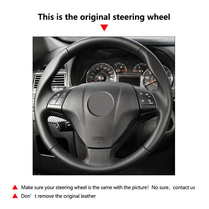 Protector para volante de coche para Fiat Bravo Punto Linea 2007-2019 Doblo Qubo para Opel Combo 2012-2017 embellecedor de cuero perforado de gamuza - imagen 5