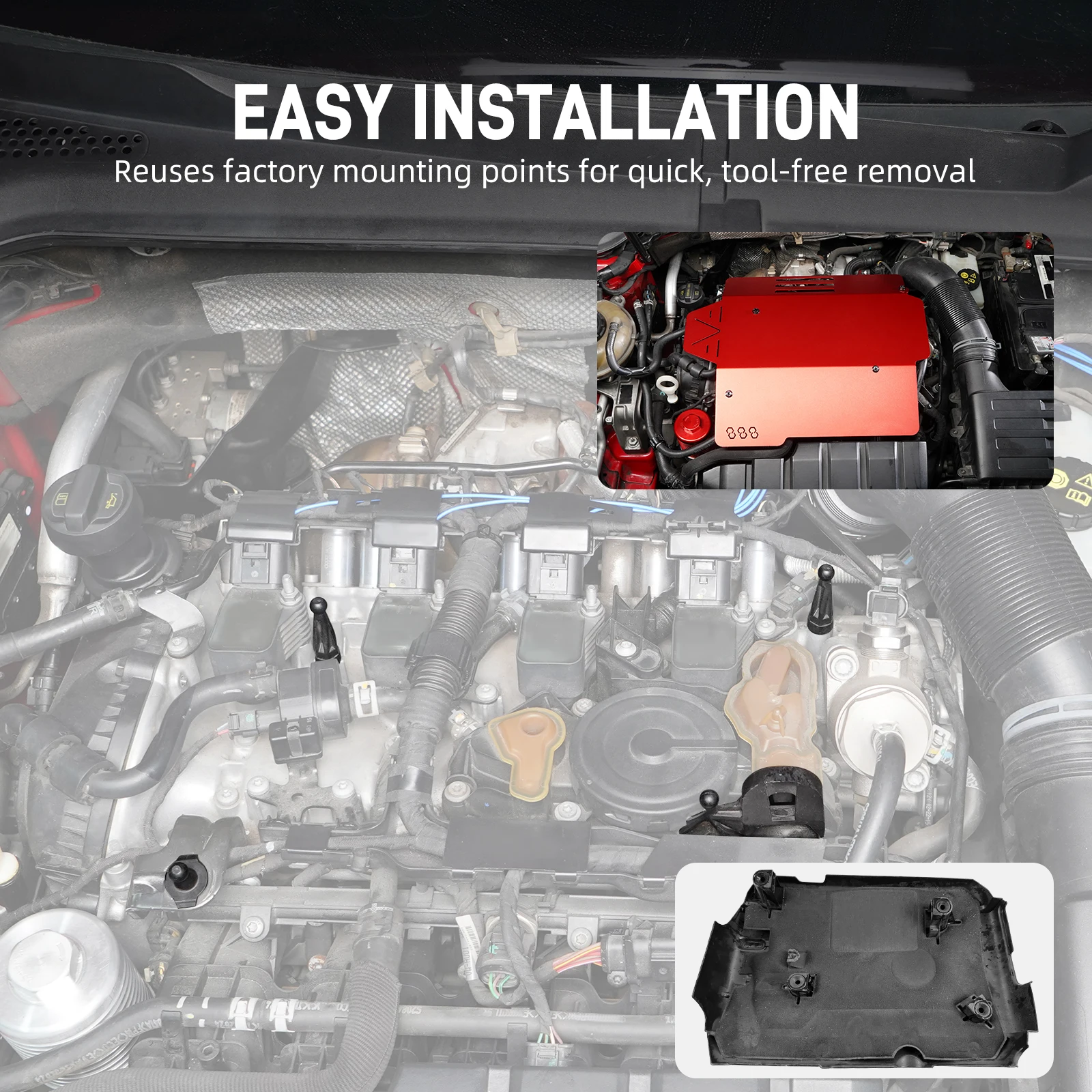 BEVINSEE tapa de motor VW Golf MK7/7.5 GTI R, Jetta GLI, Audi A3 8V - imagen 2