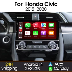 MEKEDE Radio para Honda Civic X con Android Auto y CarPlay inalámbricos