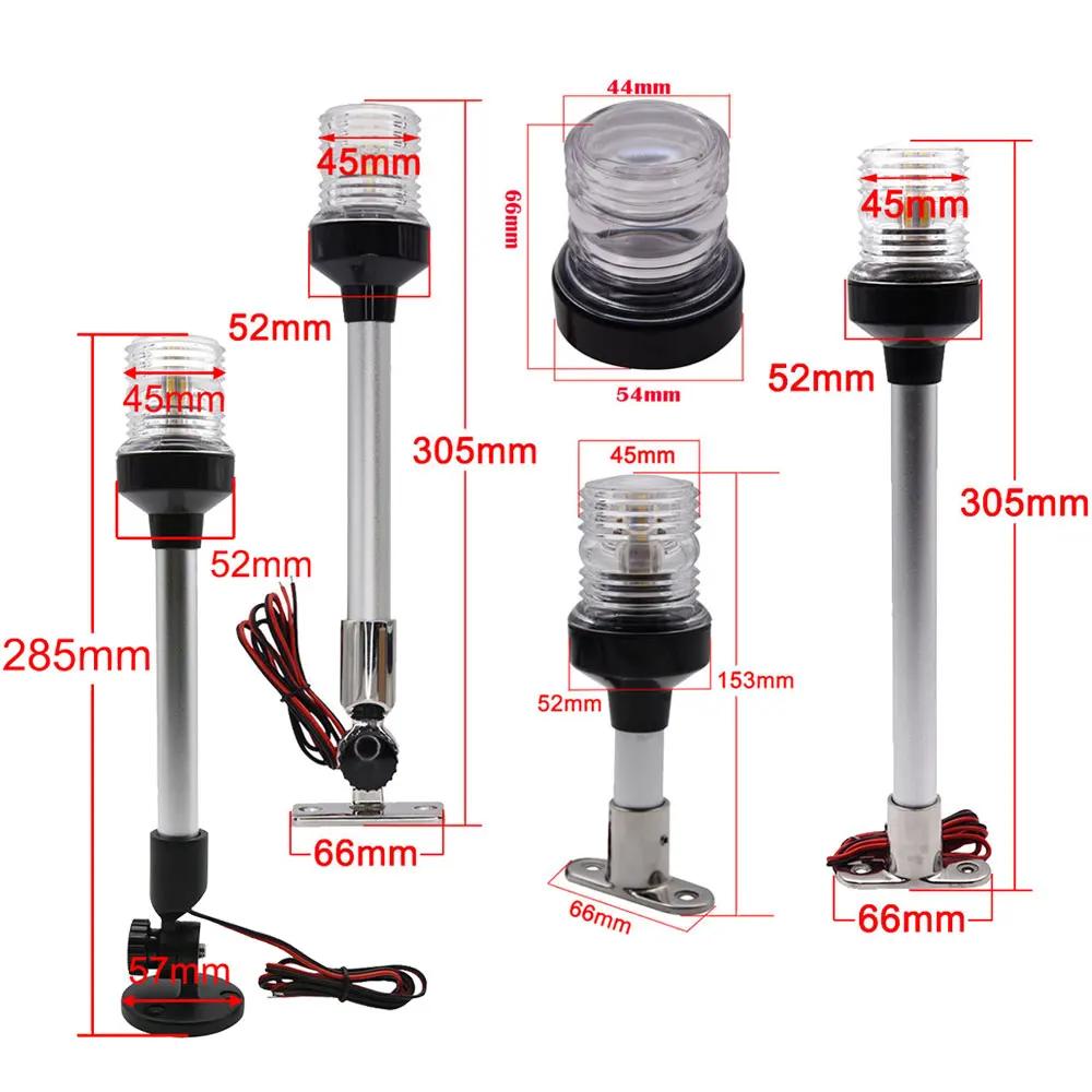 Luz navegación LED 360° plegable para barco yate 12-24V - imagen 2
