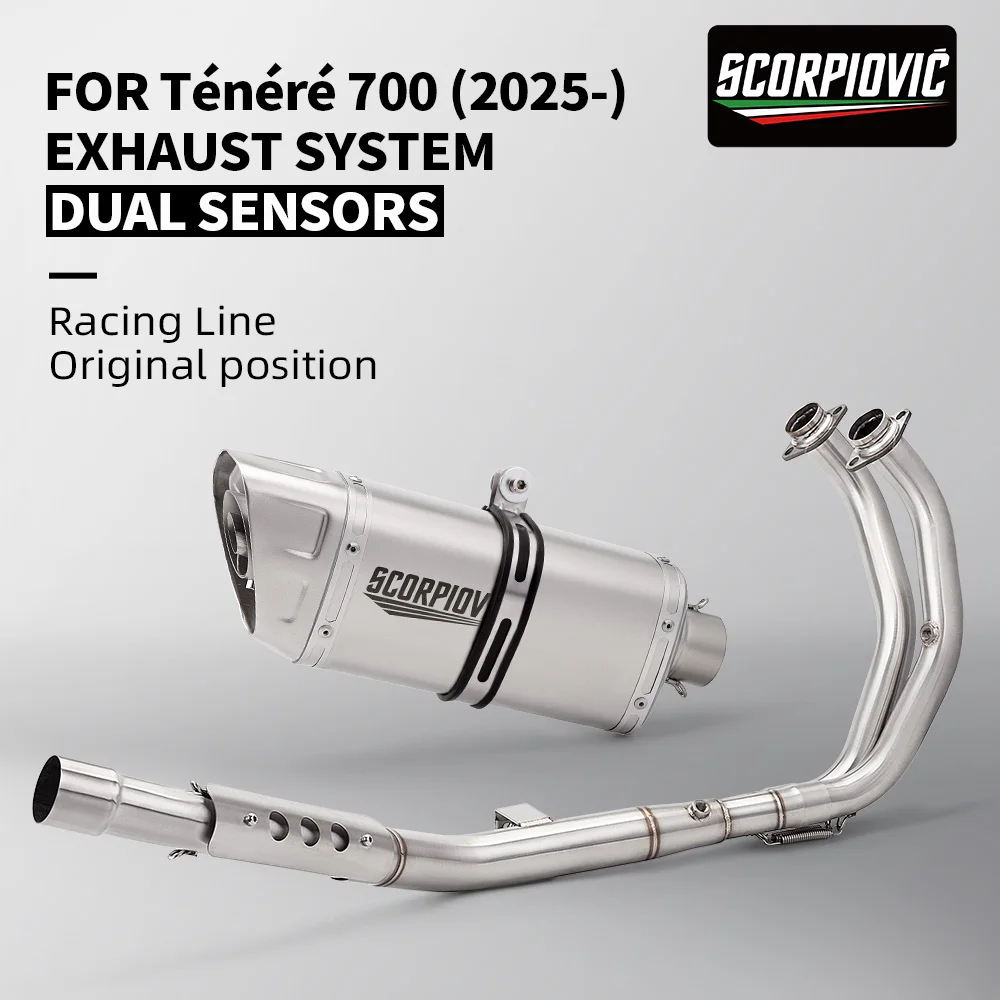 Sistema de escape completo Yamaha Ténéré 700 con tubo de enlace