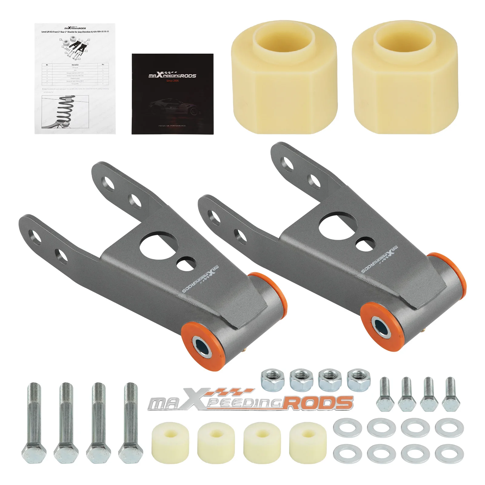 Kit de elevación de nivelación trasera delantera de 3 pulgadas y 2 pulgadas, grilletes aptos para Jeep Cherokee XJ 1984-2001 - imagen 4