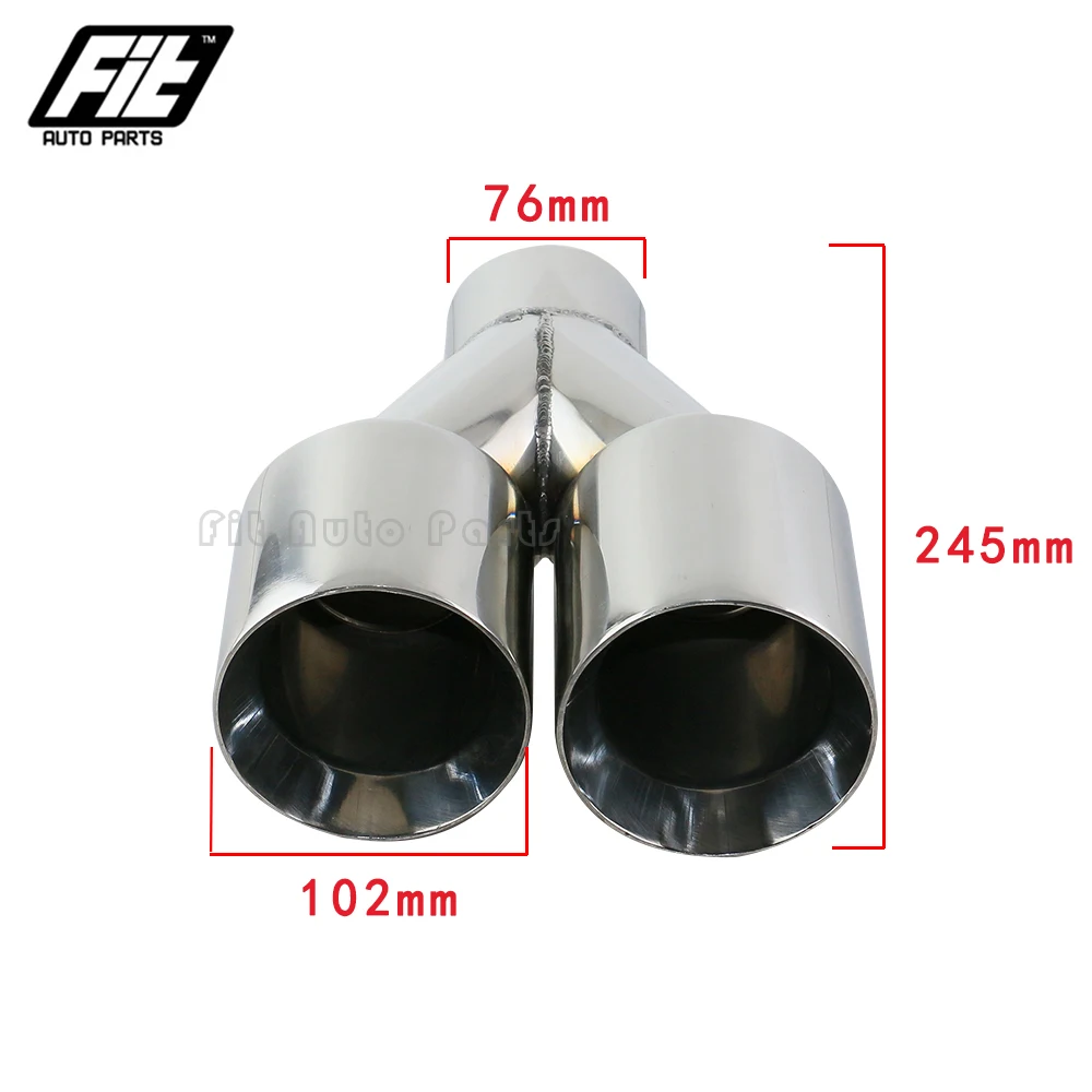 Tubo escape universal doble silenciador doble pared – Plata azul - imagen 5