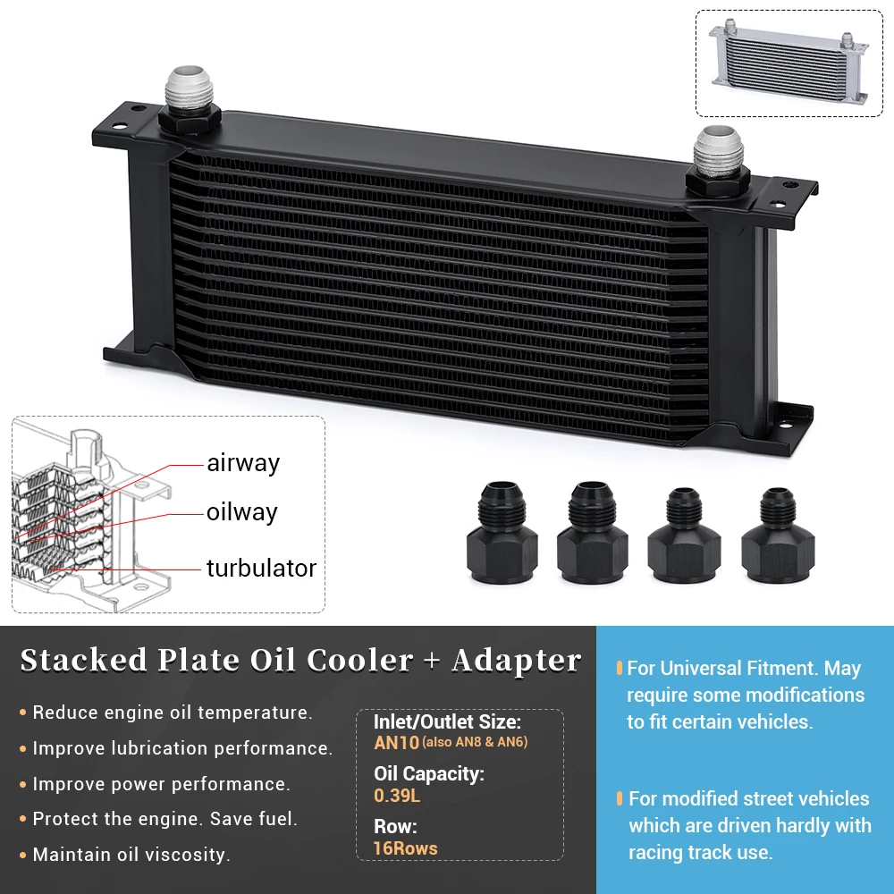 PQY Kit universal de enfriador de aceite para motor y transmisión - imagen 2