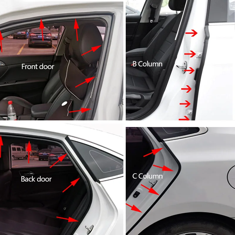 Tira de sellado puerta coche doble capa goma impermeable insonorizada - imagen 5