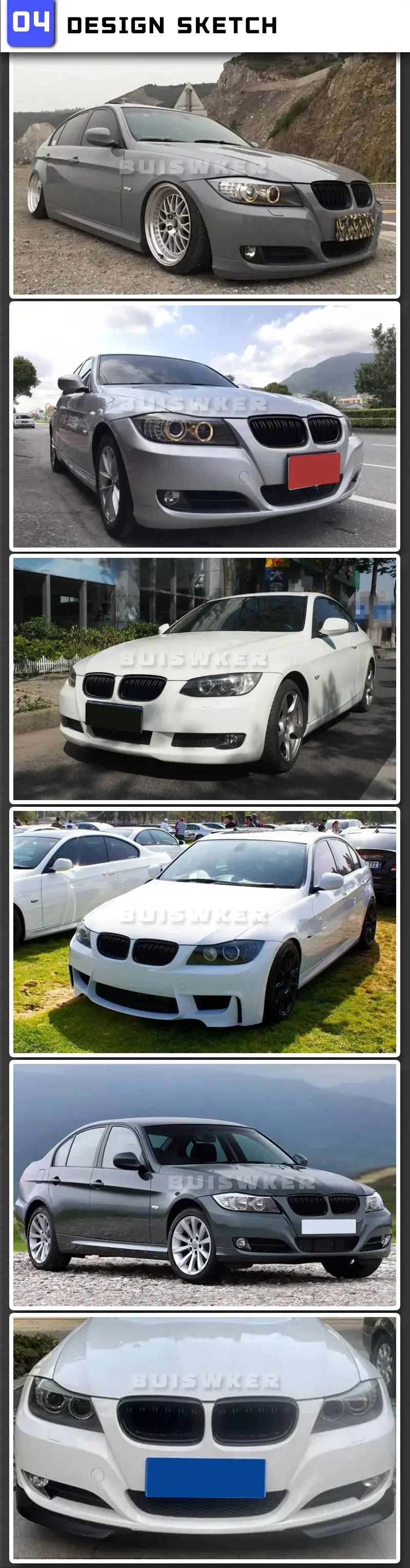 Par de rejillas de riñón para BMW Serie 3