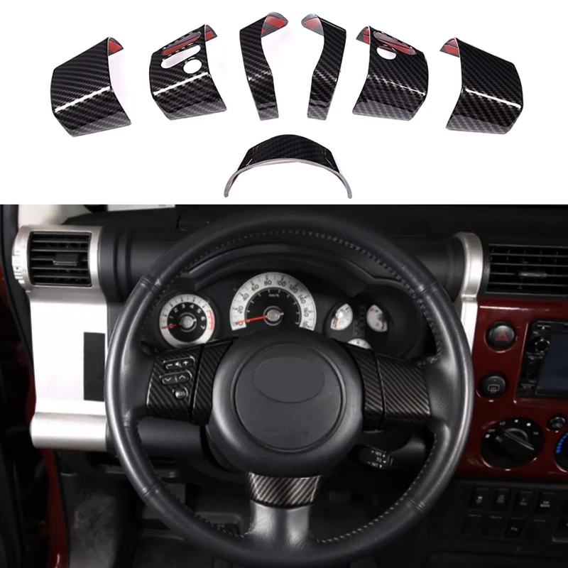 Cubierta botón de volante Toyota FJ Cruiser ABS negro mate carbono