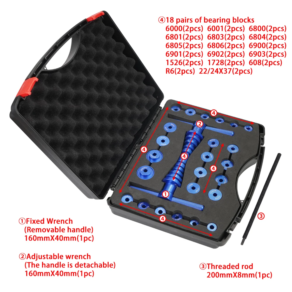 Juego de prensa de rodamiento de bicicleta para ruedas, marco de cola suave, punto de giro, instalación de cubo de rodamiento, herramienta de montaje de cubo - imagen 2