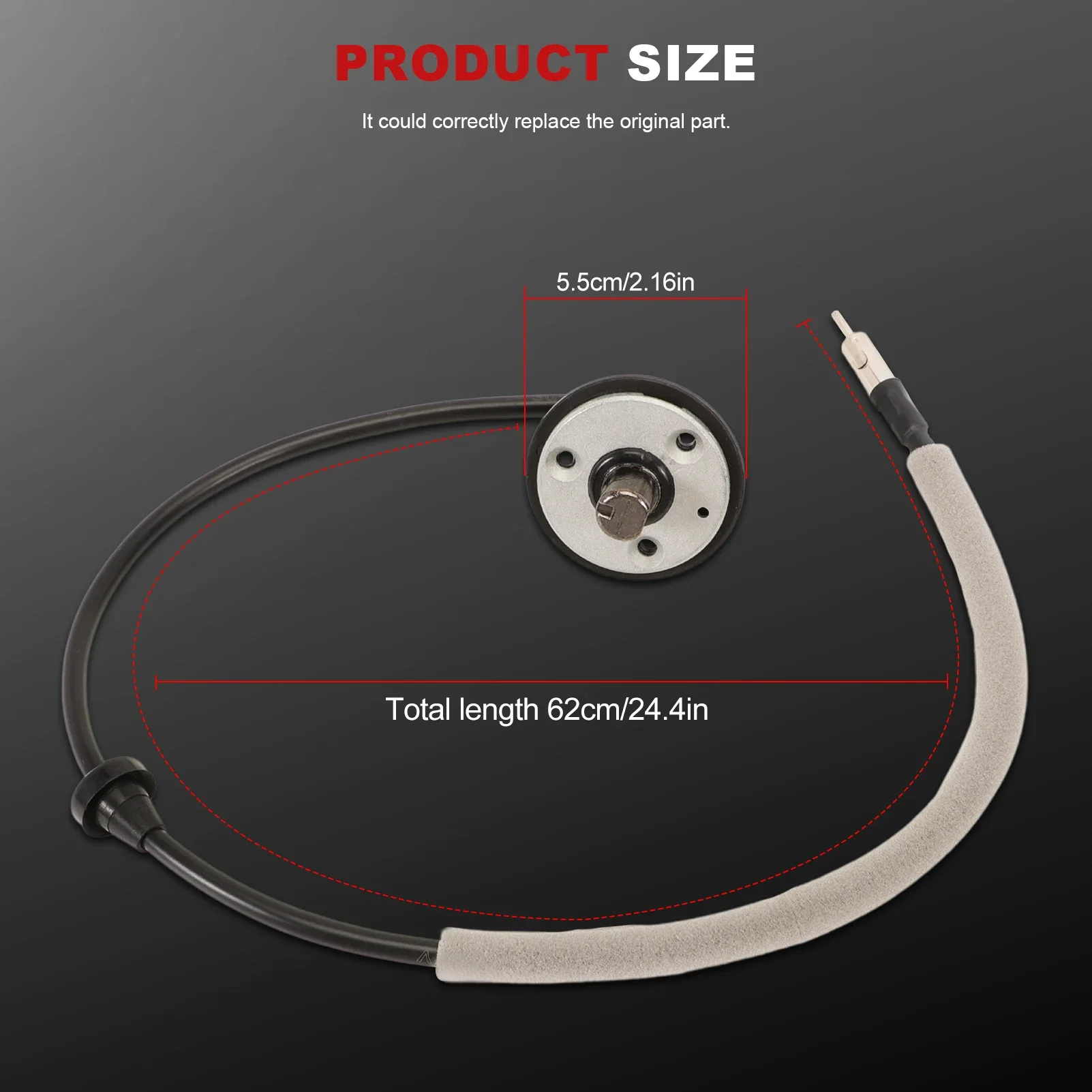 Base de antena de radio con cable para Jeep Wrangler TJ 1997-2006 - imagen 2
