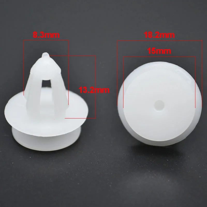 Grapa de plástico blanca para parachoques y carrocería 8,3 mm - imagen 2