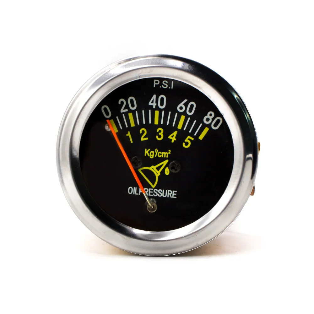 Vista frontal del medidor de presión de aceite Dynoracing 52mm