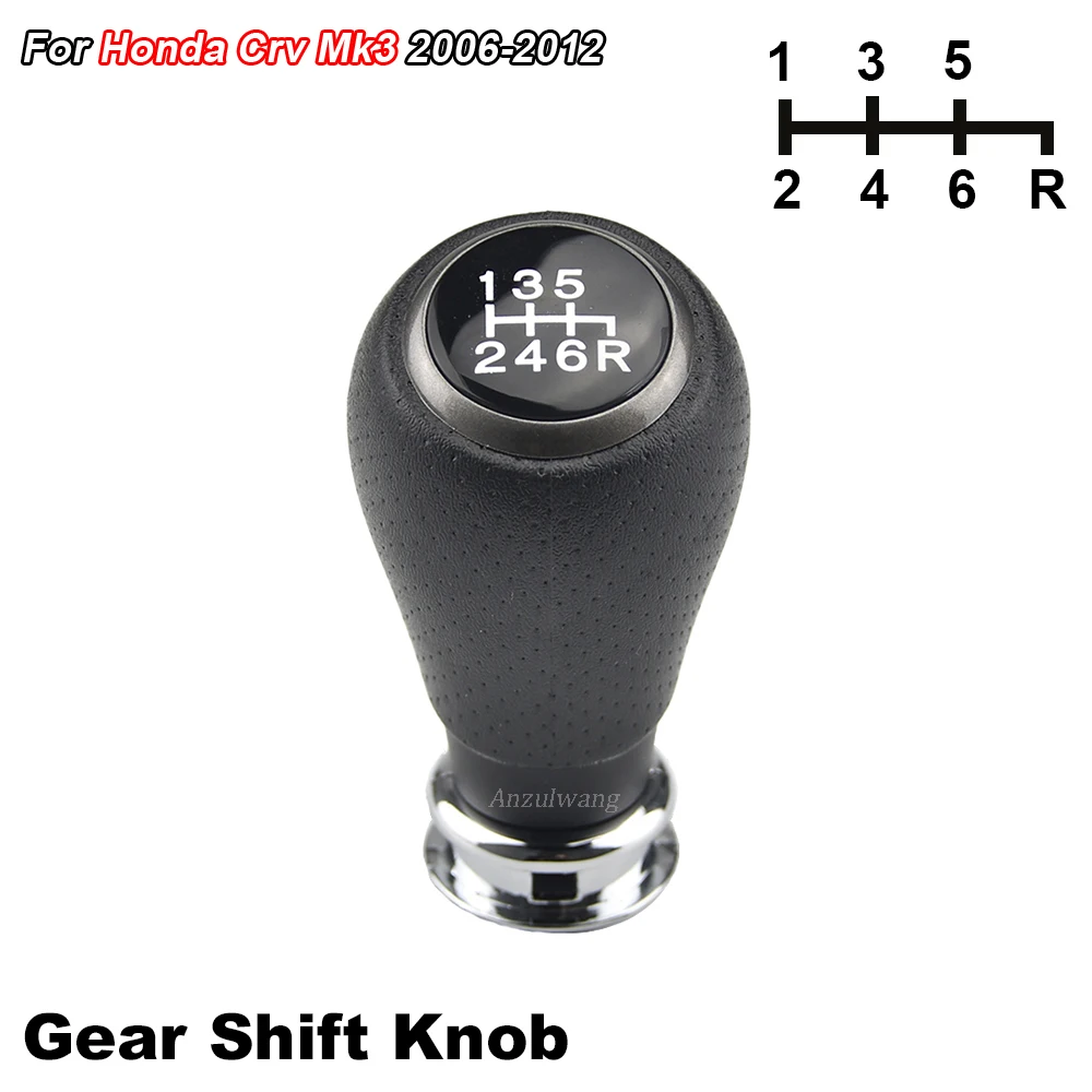 Perilla de cambio de cuero negro para Honda CR-V III 2006-2012 - imagen 5