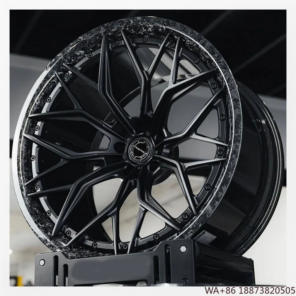 Llanta fibra carbono forjada Real cóncava – Porsche BMW Corvette