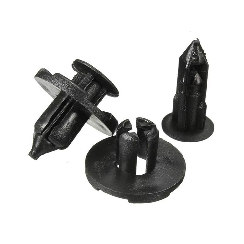 Kit de 50 sujetadores de plástico negros para automóvil