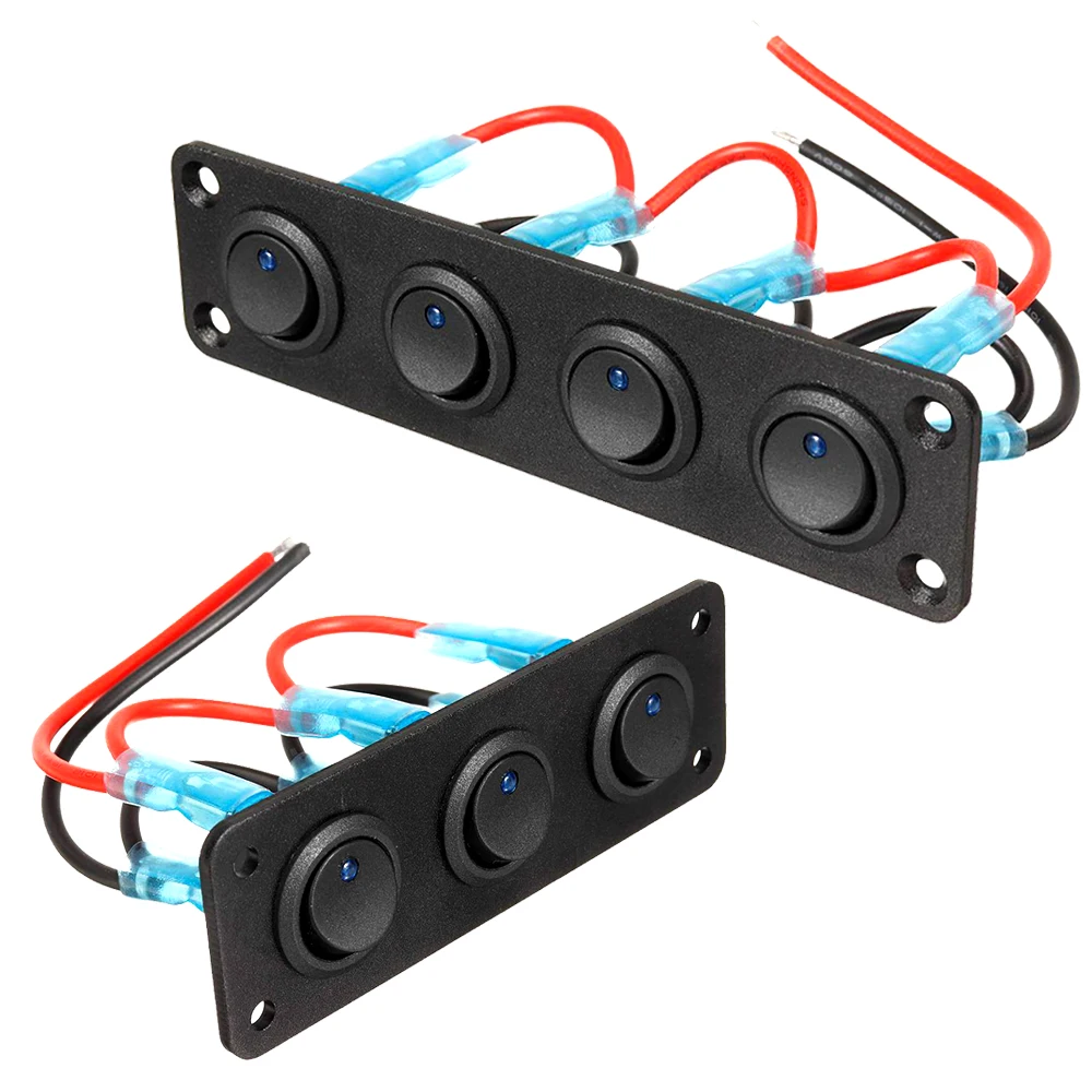 Panel de interruptores basculantes universal 12 V con USB y LED azul - imagen 5