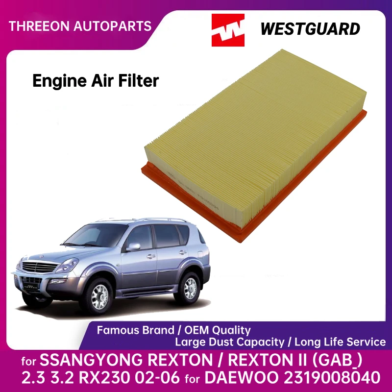 2319008040 filtro de aire para SsangYong Rexton II 2.3/3.2