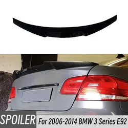 Para 2006-2014 BMW Serie 3 E92 2 puertas estilo M4 ABS plástico negro carbono tapa del maletero trasero del coche alerón de labio accesorios de alas