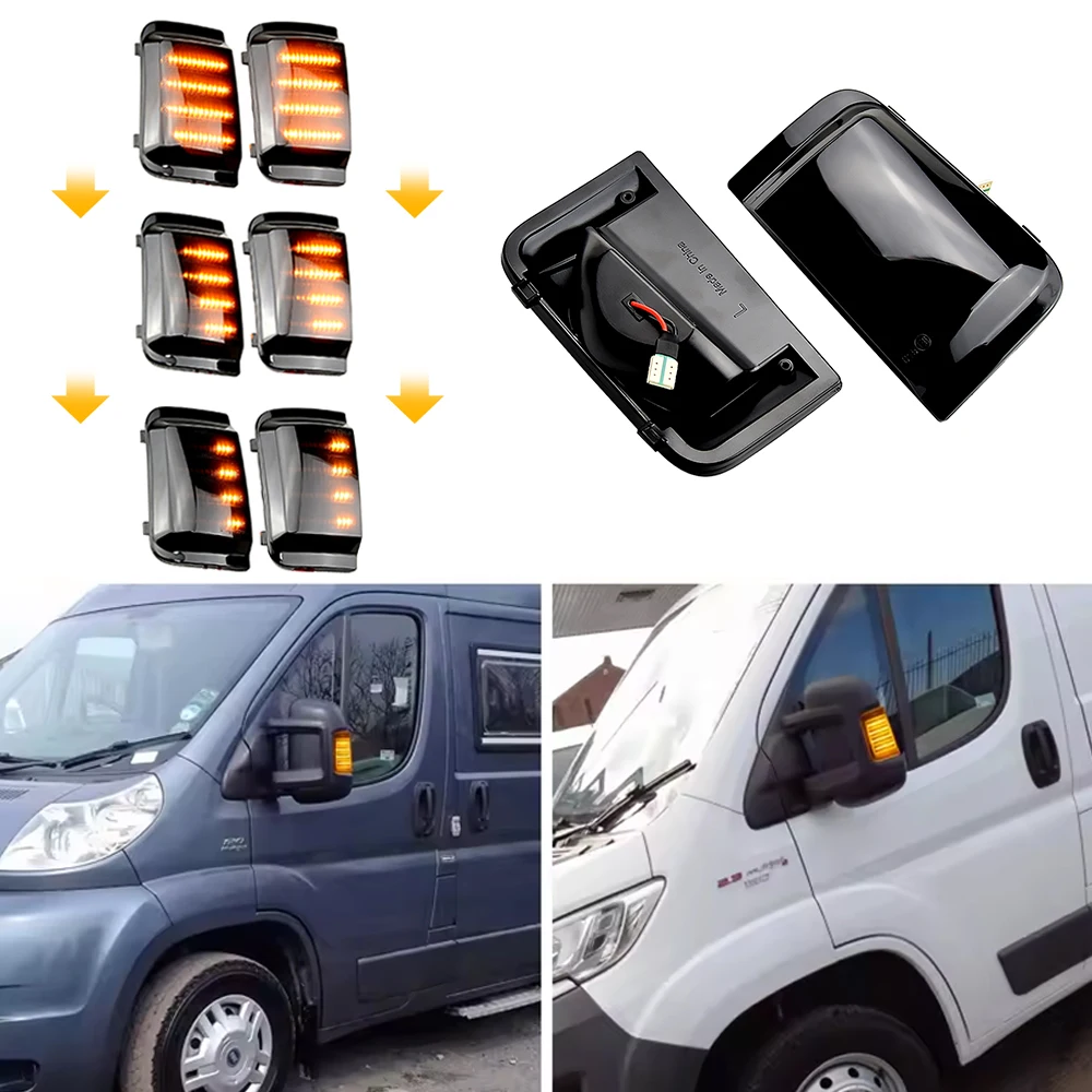 68374916AA para Peugeot Boxer Citroen Jumper RELAY 2006-2019 LED dinámico señal de giro luces de espejo lateral lámpara indicadora - imagen 4