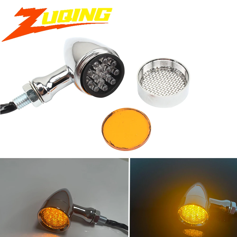 Luz de señal de giro para motocicleta, luz intermitente tipo bala para Moto, Led, compatible con Kawasaki, Suzuki, Yamaha