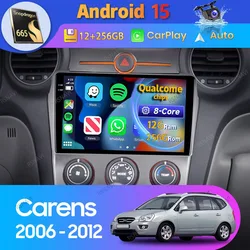 Radio 2 DIN Android 15 para Kia Carens UN 2006-2012 con CarPlay