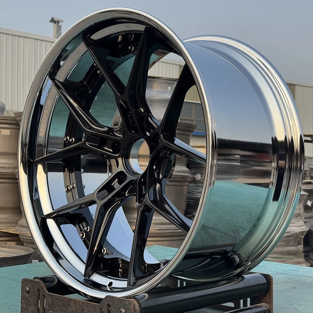 Llanta de 2 piezas 19 20 21 22 24 pulgadas rueda de coche de carreras forjada personalizada 5x114,3 ruedas de aleación cromadas 6061-T6 para Porsche - imagen 2