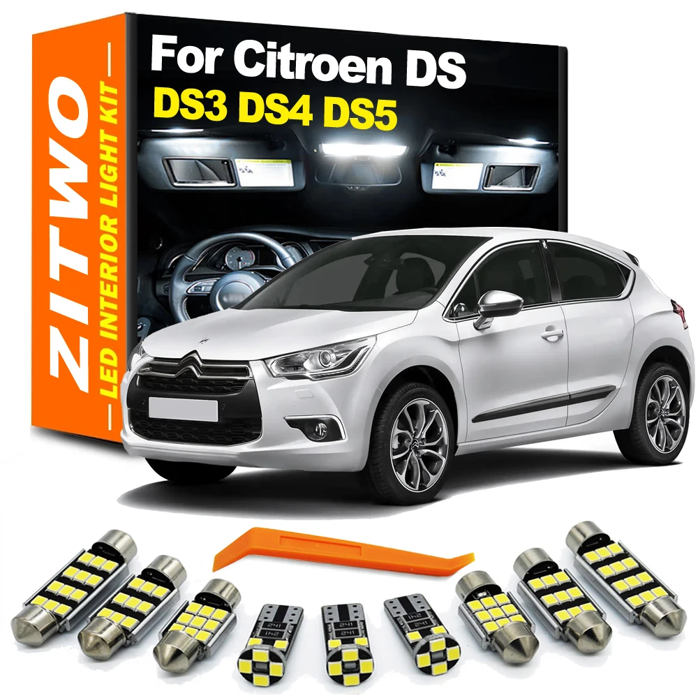 ZITWO Canbus sin Error LED Interior cúpula mapa lectura maletero Kit de luz para Citroen DS3 DS4 DS5 DS 3 4 5 2010- 2017 2018 2019 2020
