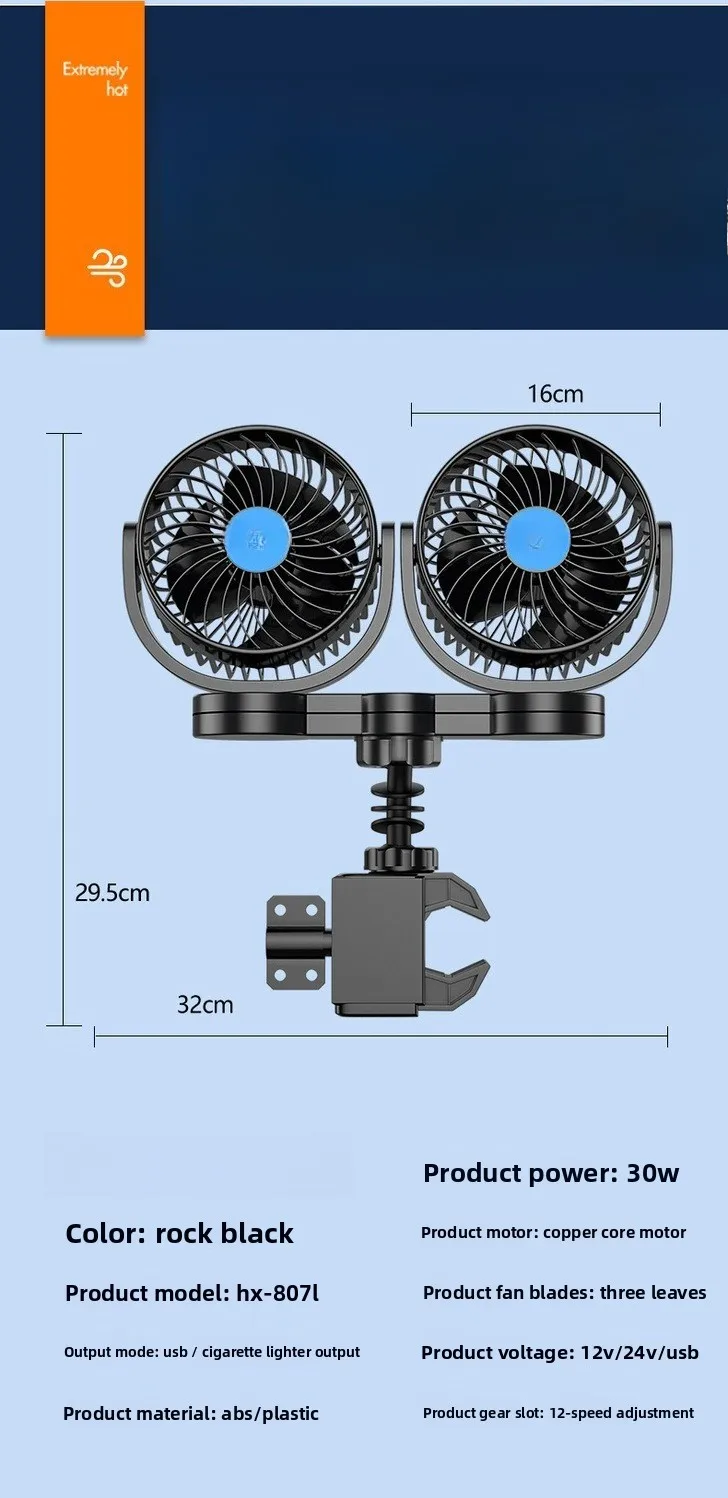 Vista frontal del ventilador eléctrico con rejilla de protección